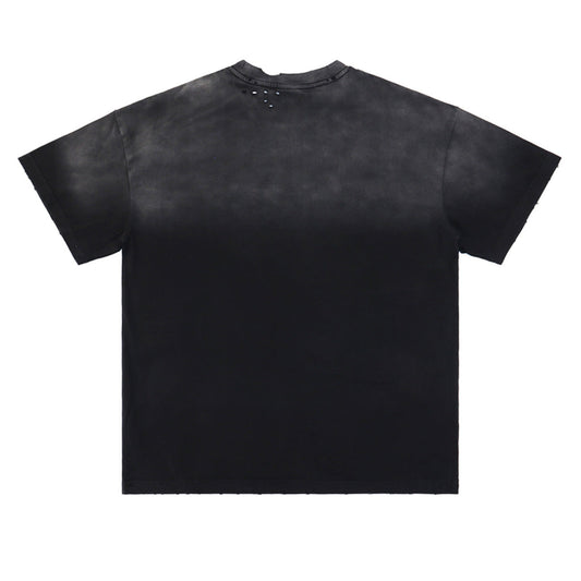 Letter Print Distressed T-shirt