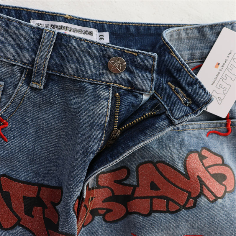 Letter Patterns Denim Shorts #8683