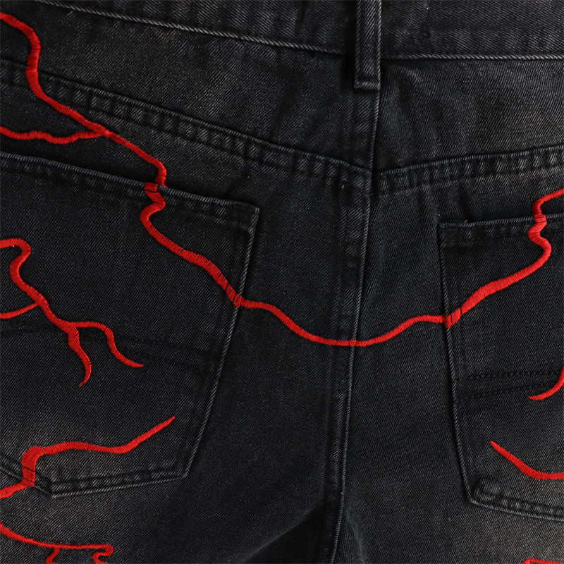 Letter Patterns Denim Shorts #8683