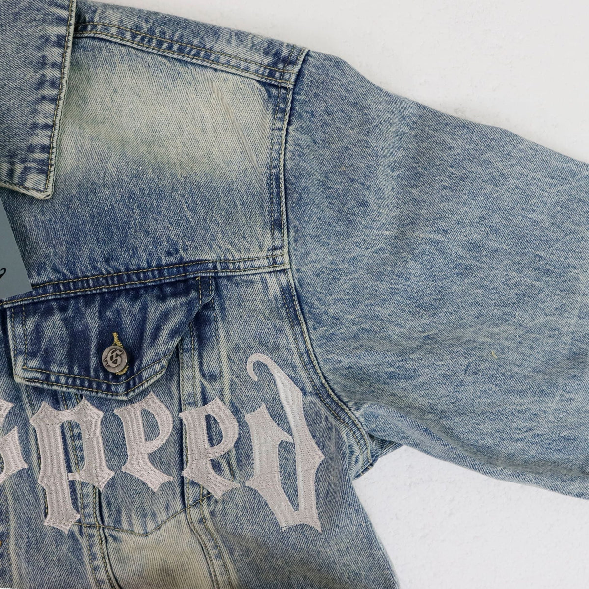 Godspeed Embroidered Letter Denim Jacket