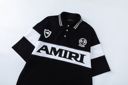 AMIRI stripe-detail logo polo shirt