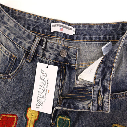 Letter Patterns Denim Shorts #8680