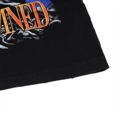 Letter Print Washed Distressed T-Shirt
