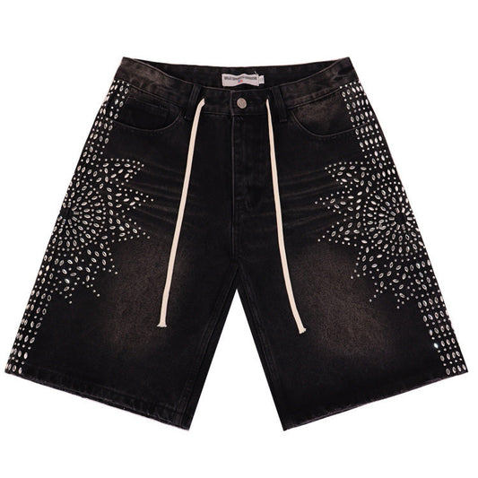 VALLEY Rhinestone Denim Shorts #8692